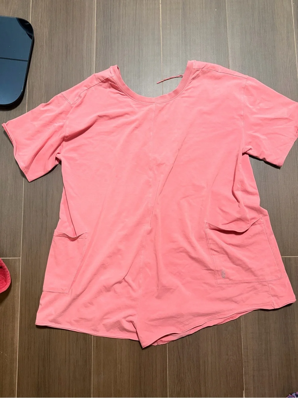 FP Movement by Free People Coral Pink Hot Shot Tee Romper - Picture 1 of 3